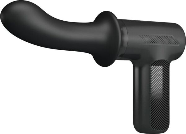 Czarny pistolet do masażu Pretty Love BW-055029 z silikonową głowicą