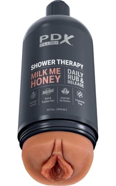 Masturbator PDX Plus Shower Therapy Milk Me Honey w kształcie butelki szamponu