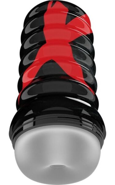 Masturbator PDX Elite Air-Tight z żebrowaną obudową zewnętrzną