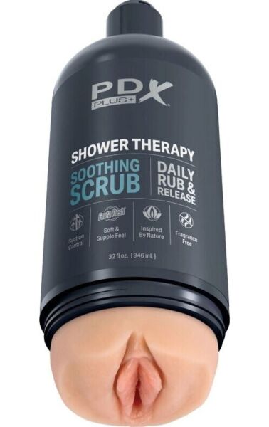 Masturbator PDX Plus Shower Therapy Soothing Scrub w kształcie butelki szamponu