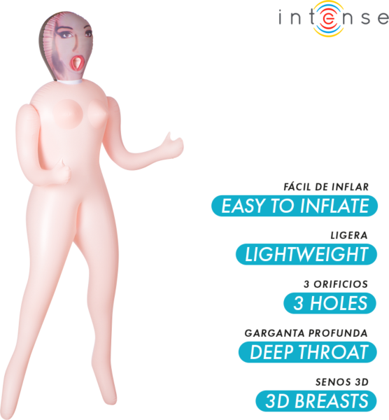 Lalka dmuchana Intense Dolls Monique z trzema otworami i piersiami 3D