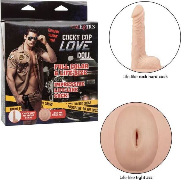 Lalka dmuchana CalExotics Cocky Cop Love Doll, w pełnym wymiarze