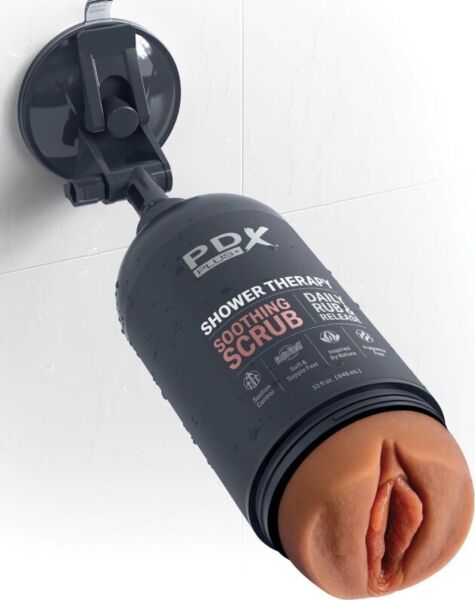 Masturbator PDX PLUS+ Shower Therapy Soothing Scrub Caramelo w kształcie butelki szamponu