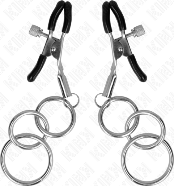 Klamerka na sutki Kink Nipple Grip z trzema kółkami