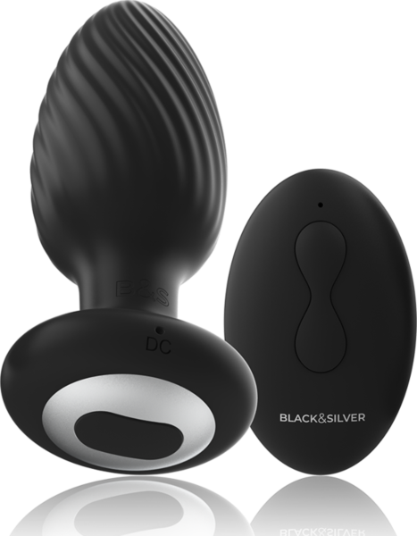 Wibrujący korek analny Black&Silver Wells z pilotem