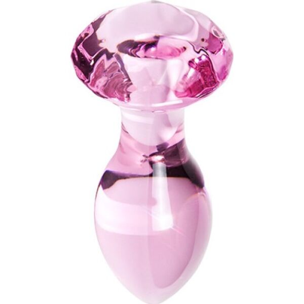 Szklany korek analny S Pleasures Crystal Luna ze stożkową końcówką i podstawą w kształcie diamentu