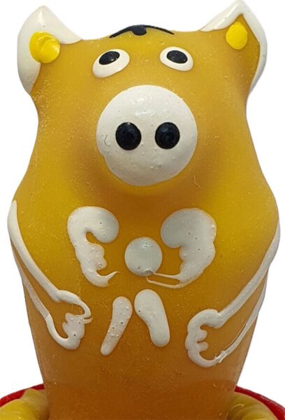 Ozdobna prezerwatywa Condomerie Pig Sitting Yellow w kształcie żółtej, siedzącej świnki