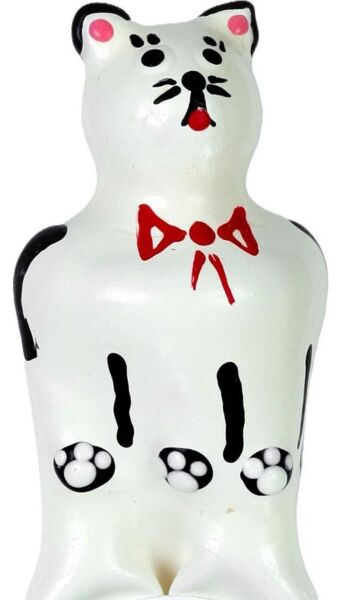 Żartobliwa prezerwatywa Condomerie Cat Model XL, ręcznie malowana w kota