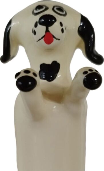 Dekoracyjna prezerwatywa Condomerie Happy White Dog XL, malowana ręcznie