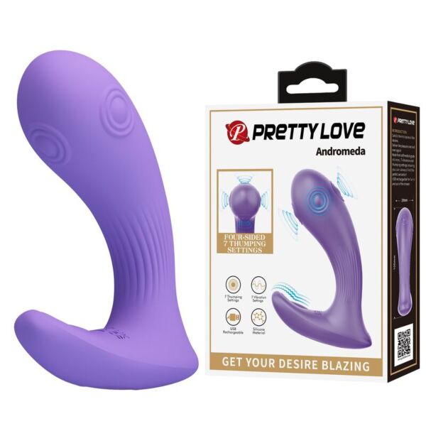 Fioletowy wibrator do podwójnej stymulacji Pretty Love Andromeda