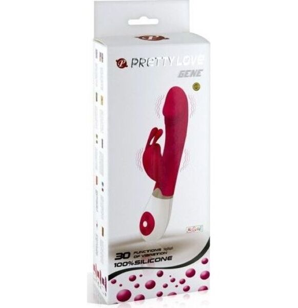 Wibrator króliczek Pretty Love BI-014224 w kolorze liliowym i białym, z uszkami do stymulacji łechtaczki