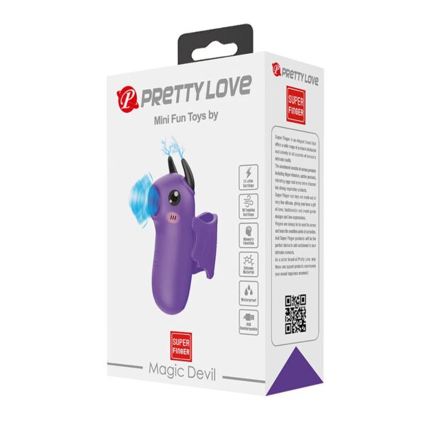 Fioletowy stymulator na palec Pretty Love Magic Devil w kształcie diabełka