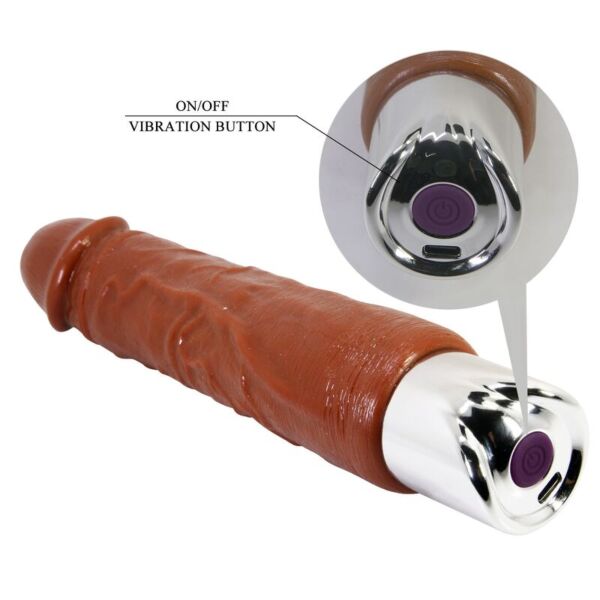 Brązowy wibrator realistyczny Pretty Love PRO 23,5 cm