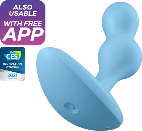 Wibrator analny Satisfyer Deep Diver z kształtem dwóch kulek i szeroką podstawą