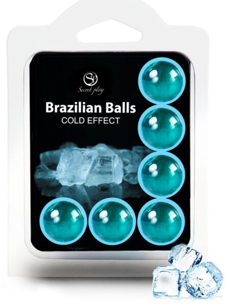Zestaw Secret Play Brazilian Balls Frío (6), kulki z olejkiem do masażu