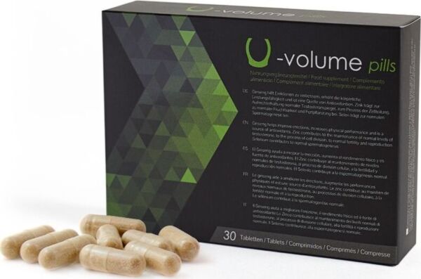 Opakowanie suplementu diety 500Cosmetics U-Volume Pills z tabletkami