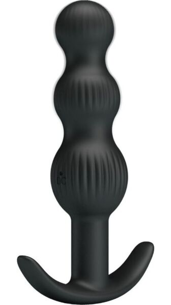Silikonowy wibrator analny Pretty Love BI-040173 z podłużnymi kulkami o rosnącym rozmiarze i podstawą