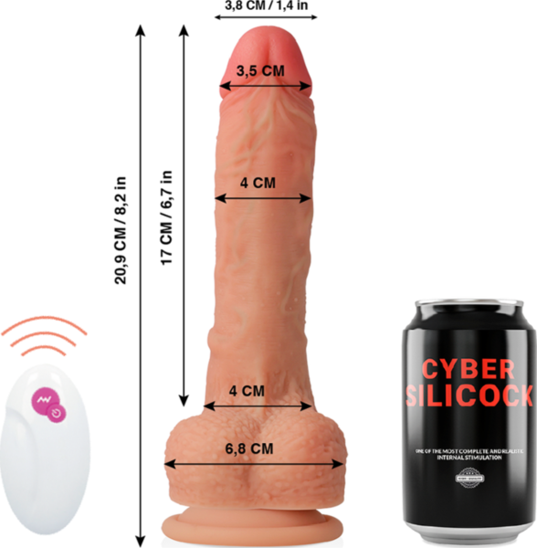 Wibrator Cyber Silicock Mr Rick z pilotem i podstawą z przyssawką