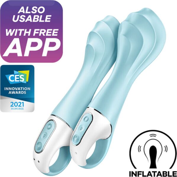 Nadmuchiwany wibrator do punktu G Satisfyer Air Pump Vibrator 5+ z pierścieniem do trzymania
