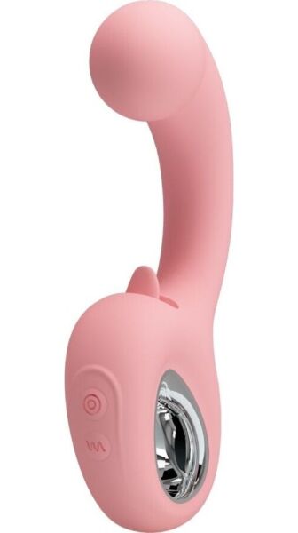 Wibrator z podwójną stymulacją Pretty Love Erynnyes BI-300104 z trzonem i małym języczkiem na łechtaczkę