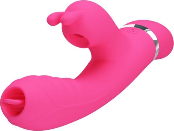 Silikonowy wibrator króliczek Pretty Love BI-014854 ze stymulatorem opukującym łechtaczkę