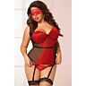LACE & MESH BUSTIER RED XL