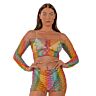 Lingerie Lace Rainbow Crop Top i spódniczka