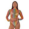 Zestaw Bielizny Lace Rainbow Fence Net Crop Top i Spodnie