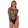 Body Lace długie rękawy przezroczyste