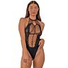 Teddy Lace Strappy Halter Black - Odważny i zmysłowy