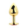 Plug analny Toosh Metal Butt Plug Large Stone z ozdobną podstawą Rojo