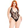 Teddy Leg Avenue Floral Lace Deep-V dla rozmiarów 14-18