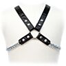 Arnesy męskie LEATHER BODY Chain Harness II z metalowymi łańcuchami