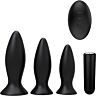 Plugs analne S Pleasures Triplicity Black z wibratorem