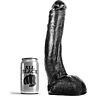 Dildo ALL BLACK 29 CM CURVADO | Miękki i elastyczny
