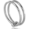 Pierścień Penis METAL HARD DOUBLE GLANS RING 32MM - Dwa pierścienie stalowe