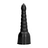 Dildo ALL BLACK 34 CM z dodatkowymi rowkami