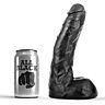 Dildo ALL BLACK 22 CM - Elastyczny i hipoalergiczny