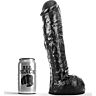 Dildo ALL BLACK DONG 29 cm gruby trzon