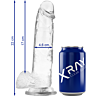 Dildo X RAY Clear 22 cm z realistycznym kształtem