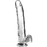 Dildo King Cock Clear 24.8 cm z realistycznym wzorem