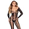 Bodystocking LEG AVENUE 89369 z koronką i siatką
