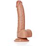 Prawdziwa skała - Realistyczny penis z wygiętymi jądrami i przyssawką - 7''/ 18 cm