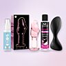 Zestaw analny premium z plugiem Satisfyer na aplikację i szklanym plugiem