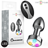 Plug anal INTENSE - metalowy z wibracją i LED