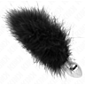 Plug anal KINK 11x7 cm z piórem syntetycznym