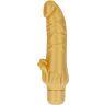 Wibrator GET REAL Gold Dicker z dodatkiem stymulatora