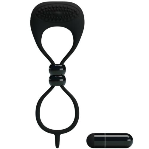 Pierścień na penisa i jądra Pretty Love - podwójny z wibracjami