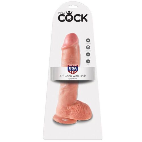 Dildo KING COCK 10 z realistycznym dotykiem i jądrami