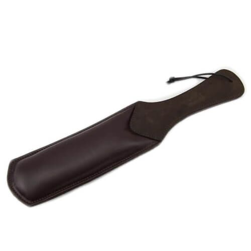 Wand Bound Nubuck Leather Padded Paddle z dwoma stronami